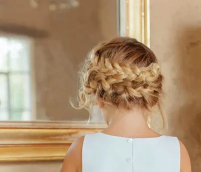 peinado con doble trensa recogido nina