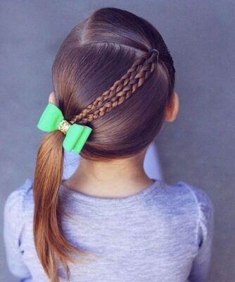 peinado para nina cola lateral con trenza