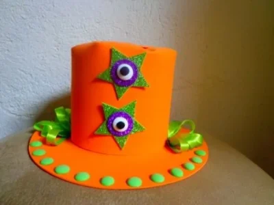 Sombrero loco para primavera de goma espuma naranja sombrero loco para primavera de goma espuma naranja