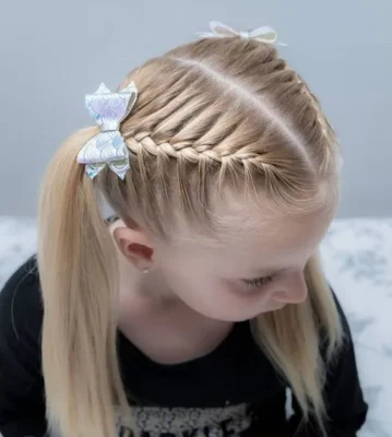 trenzas francesas con coletas nina