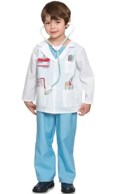 Disfraz de doctor para nenes con camisa blanca pintada