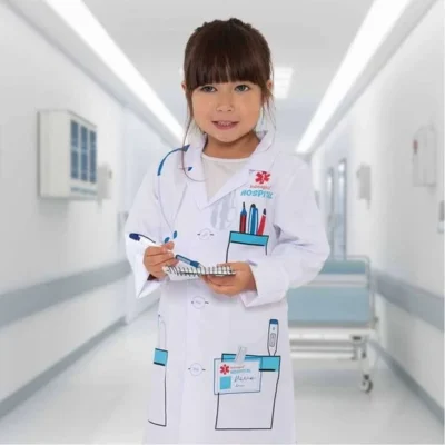 Disfraz de doctora para nenas con chaqueta pintada