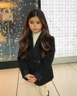 largo en capas corte cabello nina