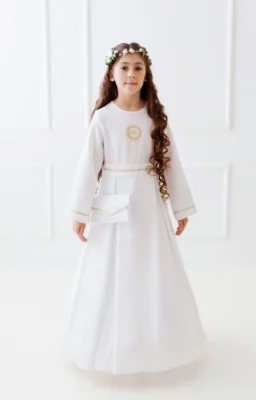 tunicas para comunion para nenas bordada en dorado