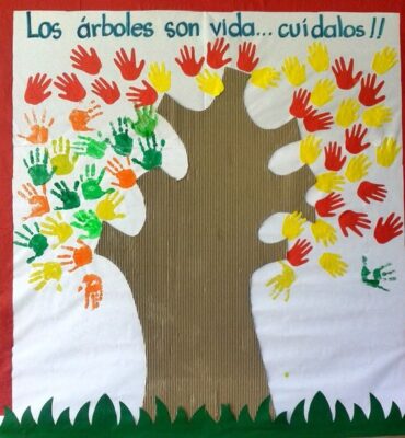 Cartelera del dia del arbol para jardin