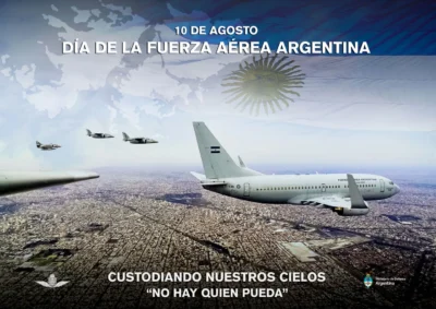 Poster con frases 10 de agosto Día de la Fuerza Aérea Argentina