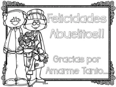 Tarjeta para pintar para el dia del abuelo