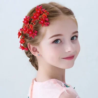 Tocados rojo para ninas reina primavera