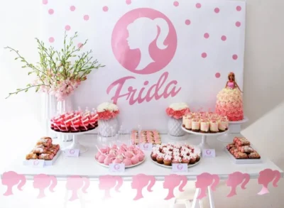 decoracion minimalista cumpleaños barbie