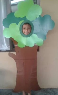 disfraz de arbol facil para niños