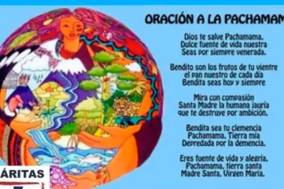 poster con oracion a la pachamama