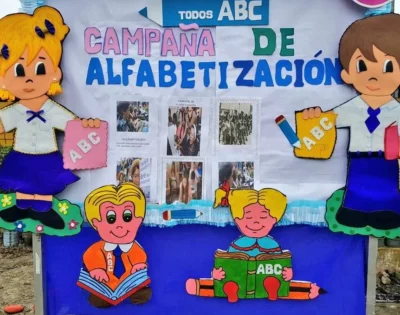 Ideas cartelera escolar para el dia de la Alfabetizacion