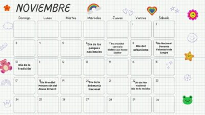 Calendario escolar de Noviembre 2024