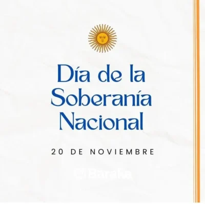 Dia de la soberania Nacional cartel para compartir