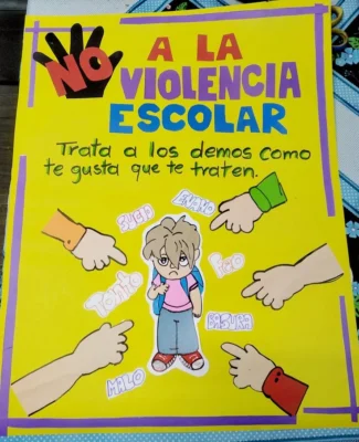 Idea de cartelera escolar para Día contra la Violencia y el Acoso Escolar