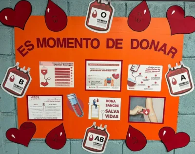 Ideas de carteleras escolares Donacion de sangre