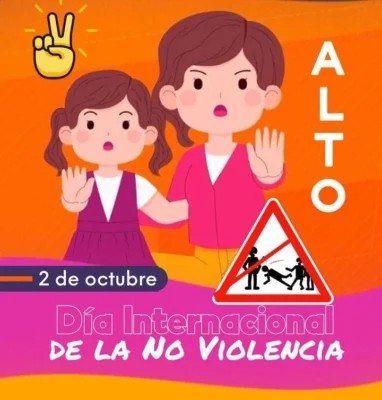 Poster escolar para impimir Dia de la No violencia
