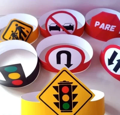 vinchas de papel para dia de la Educacion Vial