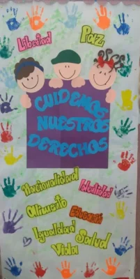 Cartelera para jardin de los derechos humanos