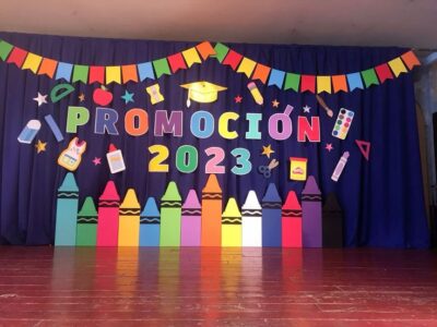 decoracion telon para colacion jardin