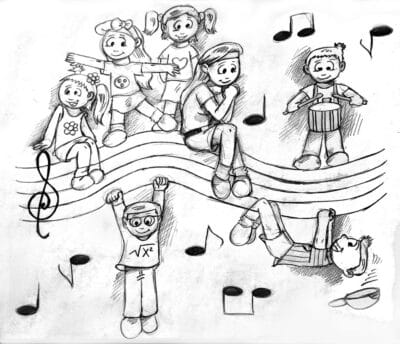 dia de la musica dibujo pintar