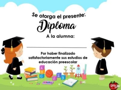 diploma para graduados de jardin
