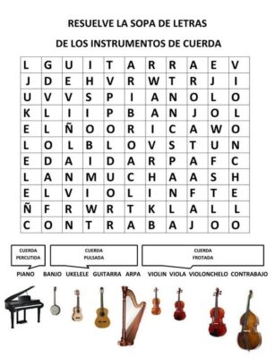 sopa de letra instrumentos musicales