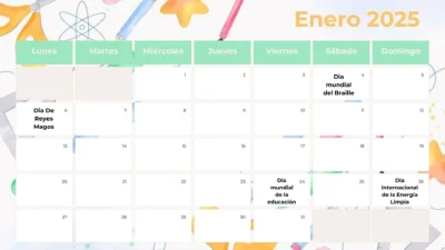 Calendario Efemerides Enero 2025