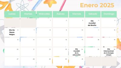 Calendario Efemerides Enero 2025