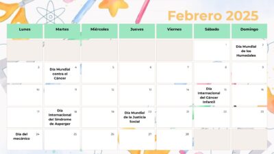 Calendario Efemerides Febrero 2025