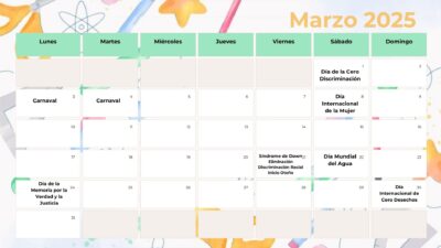 Calendario Efemerides de Marzo 2025