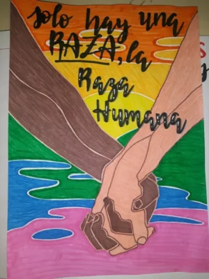 Afiche escolar para el dia contra la discriminacion racial