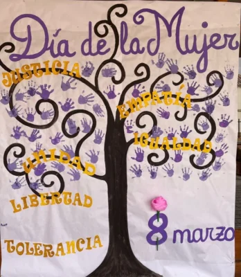 Ideas de carteleras escolare dia de la mujer con mano violetas Ideas de carteleras escolare dia de la mujer con mano violetas