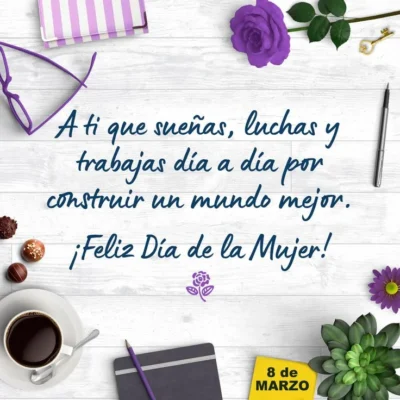 Poster con frase para compartir dia de la mujer