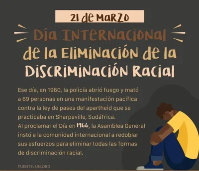 Poster para el dia contra la discriminacion racial