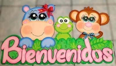 cartel bienvenida jardin