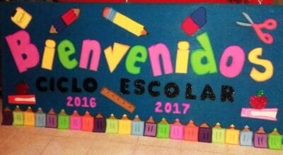 cartel bienvenida primaria primer dia de clases