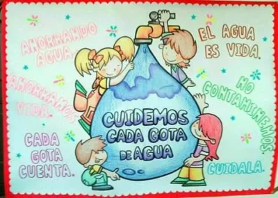 Cartelera escolar jardin para el dia mundial del agua Cartelera escolar jardin para el dia mundial del agua