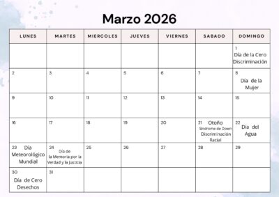 PDF Calendario Efemerides Marzo 2026