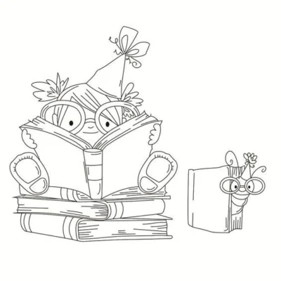 Imagen para colorear dia del libro Imagen para colorear dia del libro