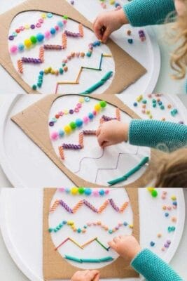 niños decorar huevo de pascua