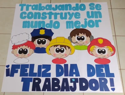 cartelera escolar 1 de mayo dia del trabajador