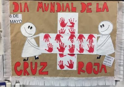 cartelera escolar dia de la cruz roja
