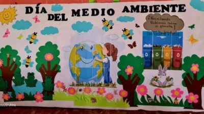 Cartelera escolar dia del Medio ambiente