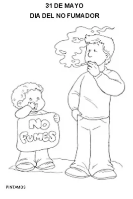 Dibujo para pintar Dia mundial sin tabaco Dibujo para pintar Dia mundial sin tabaco