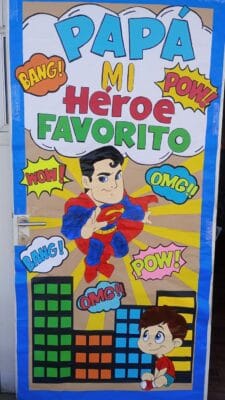 Decoracion de puerta dia del padre Super Heroe Decoracion de puerta dia del padre Super Heroe