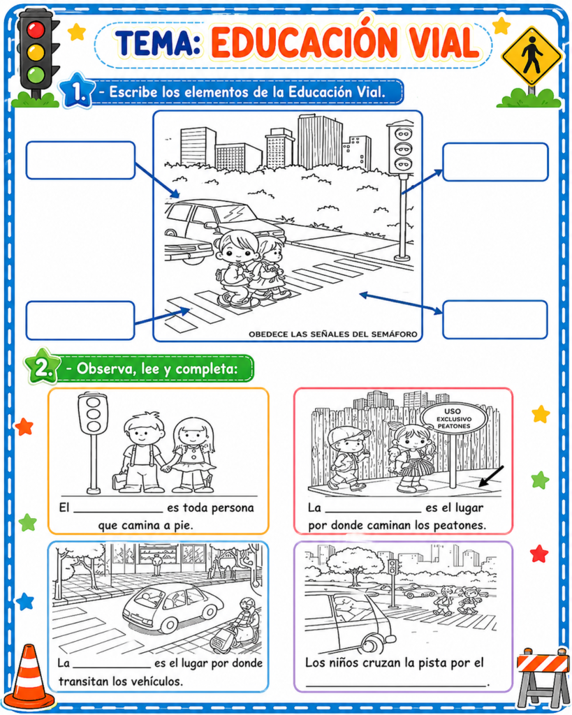 actividades sobre segurdad vial para niños