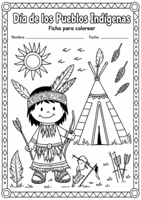 Dibujos para colorear pueblos indígenas