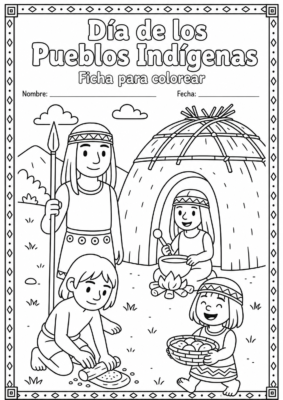 Dibujos para colorear sobre los pueblos indígenas Dibujos para colorear sobre los pueblos indígenas