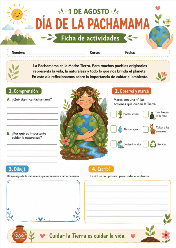 Ficha de actividad dia de la Pachamama